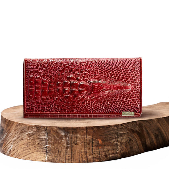 Elegant RFID Wallet with Crocodile Embossing