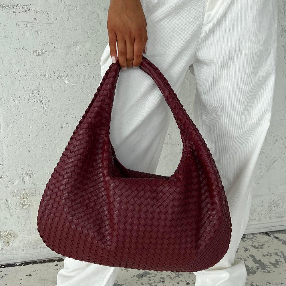 Valentina | Woven Red Tote Bag