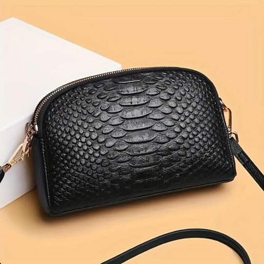 Isabella Croc-Pattern Mini Crossbody Bag