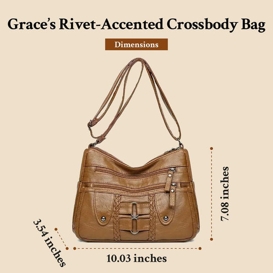 Grace’s Rivet-Accented Crossbody | Anti-Theft Crossbody Bag