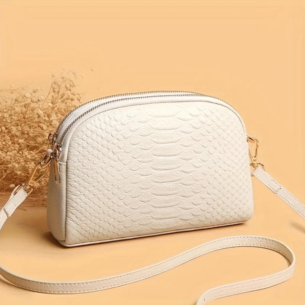 Isabella Croc-Pattern Mini Crossbody Bag